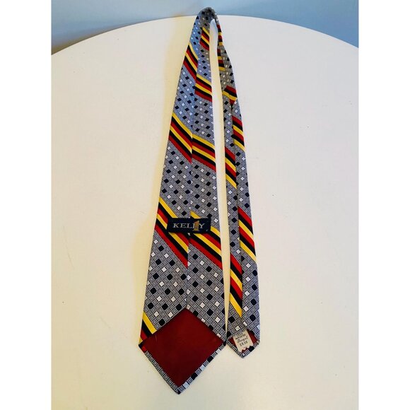 Vintage Tergal Necktie 1970s Geometric Design Tie Costume Design Menswear - Picture 7 of 10